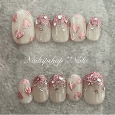 Korea Nail Art, Tape Nail Art, Fashionable Nails, Inspiration Nails, Art Aesthetics, Art Deco Nails, Special Nails, Fancy Nails Designs