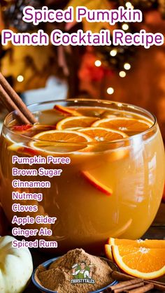 the recipe for spiced pumpkin punch cocktail