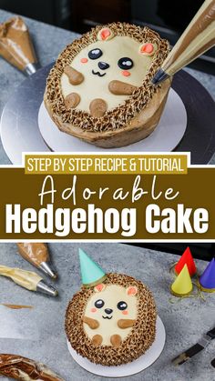 the cake is decorated like a hedgehog