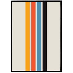 an orange, blue, and black striped rug on a white background with the word