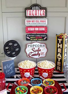 the popcorn bar is ready to be served at any party or event, and it's easy to set up