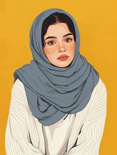 a painting of a woman wearing a scarf