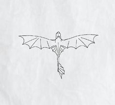 a drawing of a bat flying in the sky