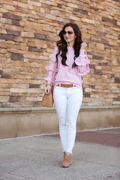 Preppy Outfit from lipglossandlabels with Ray-Ban Sunglasses, ROMWE Sweaters, Givenchy Shoulder Bags, 7 For All Mankind Jeans, Nine West Boots Mac Whirl, Romwe Sweater, Pink Shopping, Nine West Boots, West Boots, Ruffle Sweater, Lehigh Valley