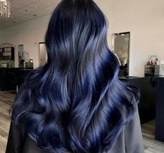 Midnight Blue Hair Color, Cool Tone Hair Colors, Denim Blue Hair, Blue Hair Color, Toned Hair, Denim Hair, Navy Hair