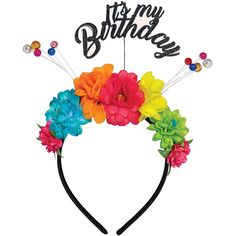 PRICES MAY VARY. 100% plastic CELEBRATE IN STYLE: Make a statement with our It's My Birthday Deluxe Headband – 11.75" x 13" (1 Count), designed to perfectly complement your birthday outfit, boost your celebratory spirit, and make your special day unforgettable! PERFECT FOR VARIOUS OCCASIONS: Whether you're hosting a birthday party, attending a celebration, posing in photo booths, or dressing up for a themed event, this headband is the ultimate accessory to make you stand out and feel special. CA Head Flower Crown, Flower Crown Birthday, Head Flower, Colorful Headbands, Crown Birthday, Birthday Headband, Birthday Cheers, Flower Crown Headband, Mini Balloons