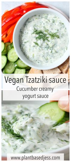 vegan taziki sauce with cucumber creamy yogurt sauce