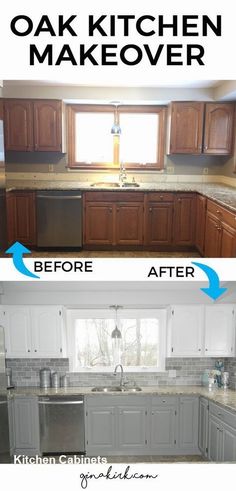 before and after pictures of a kitchen remodel