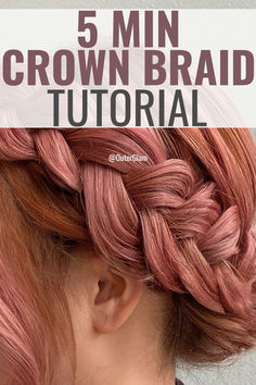 Whether you're rushing to work, heading out for a date, or just want a chic everyday look, mastering the 5-minute crown braid can be a game-changer for your hair routine. If you're trying to elevate your hairstyle game effortlessly, this tutorial is for you. Discover step-by-step instructions and essential techniques to create a stunning crown braid in no time. Crown Braids Tutorial, Wreath Braid Hair, How To Braid Crown Half Up, Braided Crown Tutorial Easy, Braided Hair Crown Tutorial, Half Up Halo Braid, Wednesday Braid Crown, How To Braid A Crown Hair Tutorials, How To Do A Crown Braid Step By Step