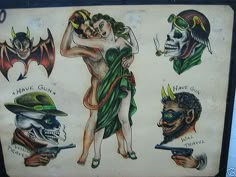 an image of some tattoos on the back of a sign