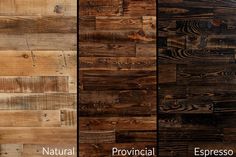 the different types of wood that are used for flooring and wall coverings in various colors