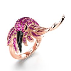 Flamingos are exotic, full of color and represent balance in life, calls for emotions, fun, good vibes and mostly flamingos are very social and have strong bonds. Forged with the fabulous fowl and all of its majesty in mind, this unique flamingo-inspired product is full of the same grace as the unforgettable flamingo. Made from 925 sterling silver and precious stones, this piece has all the shimmer and shine you could ask for. Your hand will pop when it catches the light just right, illuminating Flamingo Jewelry, Balance In Life, Flamingo Design, Flamingo Decor, Shimmer And Shine, Shimmer N Shine, Jewelry Inspo, Cocktail Rings, Quality Jewelry