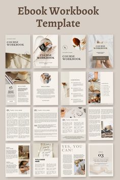 Workbook Template Ebook Template Beige | Canv Workbook Design Ideas, E Book Design Layout, Ebook Designs Layout, Ebook Creation, Ebook Business, Ebook Layout