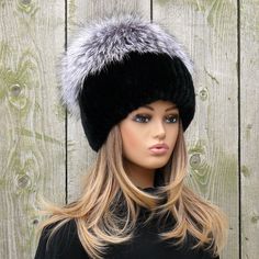 Imagine strolling through a winter wonderland in style with our luxurious Fur Hat. Made from soft rabbit fur, this knitted beanie is both cozy and chic, perfect for those chilly days. Complete with a fashionable pom pom detail, this hat adds a touch of glamour to any winter outfit. Whether you're treating yourself or looking for a thoughtful gift, this Fur Hat is a must-have accessory for the season. 🚚 Fast shipping from our US warehouse. ✨ **Highlights** - Made from Rabbit Rex fur and Fox fur - One Size Hat: 55 - 58 cm / 21.6-22.8" - The basis of the hat: 40% wool, 60% acrylic. Dense knitting.  - Color: Black + Silver     🧤 You can order only the hat or as a set with mittens. - **Mittens Size Length - 20 cm / 7.9". The elasticized base makes the mitts fit any hand size. 🌟 **Care tips** Fluffy Hat, Knitted Rabbit, Rabbit Fur Hat, Fur Pom Pom Hat, Knitted Beanie, Fur Hat, Christmas Mom, Pom Pom Hat, Pom Beanie