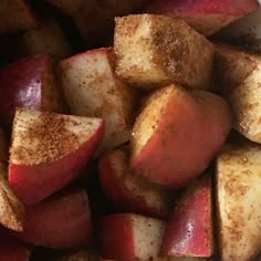 there are some apples that have been cooked in the oven and seasonings on them