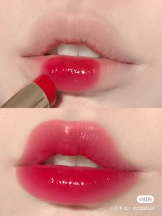 Affordable Lipstick, Red Lip Gloss, Light Makeup Looks, Doll Eye Makeup, Kawaii Makeup, Lip Makeup Tutorial, Unique Makeup, Perfect Skin Care Routine, How To Apply Lipstick