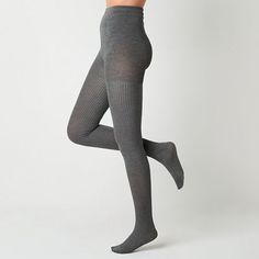 Stay cozy and chic on the coldest days with this pair of Mixit women's sweater tights. These stretch-knit tights are crafted from a thick sweater-like fabric, and are perfect to wear at home or with your favorite dress and boots.Fiber Content: 76% Rayon, 22% Polyester, 2% SpandexFabric Description: KnitCare: Machine Wash, Tumble DryCountry of Origin: Imported Fitted Gray Winter Stockings, Fitted Ribbed Tights For Winter, Fitted Ribbed Tights For Fall, Winter Fitted Ribbed Tights, Winter Ribbed Tights, Winter Stretch Ribbed Tights, Snug Solid Winter Tights, High Stretch Gray Tights For Fall, Winter Stretch Ribbed Hosiery