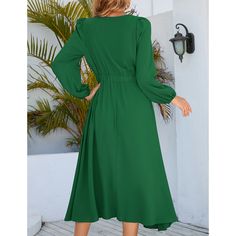 Green Bowknot Neckline A-line Elegant Midi Dress Green A-line Long Sleeve Dress For Spring, Green Pleated A-line Maxi Dress, Solid Color Midi Length Long Sleeve Dress, Green A-line Long Sleeve Dress For Fall, Solid Color Pleated A-line Maxi Dress, Knee-length Fit And Flare Solid Color Dress, Green A-line Pleated Midi Dress, Green A-line Midi Dress With Pleats, Fit And Flare Knee-length Midi Dress