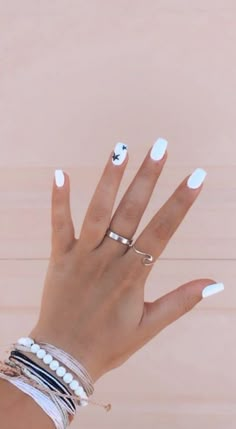 Stars Nails, Western Nails, White Acrylic Nails, White Nail Designs