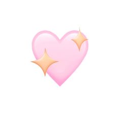 a pink heart with two gold stars on it