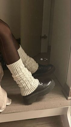 Leg Warmer Aesthetic, Shoes Aesthetic Boots, Shoes With Leg Warmers, Leg Warmers Aesthetic, Leg Warmers Outfit, Crochet Leg Warmers, Leg Warmer, Favorite Boots