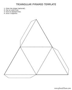 the triangular pyramid is shown in black and white, with lines cut out to make it look