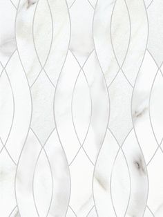 a white marble wallpaper with wavy lines on the top and bottom, as well as an abstract design