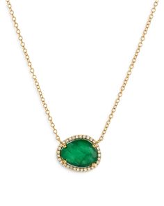 Zoe Lev 14K Yellow Gold Diamond & Emerald Pendant Necklace, 18 Elegant Green Necklaces Stamped 14k, Emerald Pendant Necklace, Emerald Necklace Pendant, Diamond Jewelry Earrings, Sky View, Emerald Pendant, Gemstone Necklace Pendant, Accessories Jewelry Earrings, Yellow Diamond