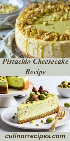 pistachio cheesecake recipe with almonds and pistachio