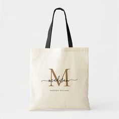 Trendy Black Gold Monogram Initial Script Name Tote Bag | Zazzle.com Cricut Stationary, Idee Cricut, Bag Names, Monogram Tote Bags, Diy Tote Bag, Custom Tote Bags, Monogram Tote, Gold Monogram, Personalized Tote Bags