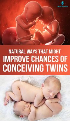 an image of two babies and the words natural ways that might improve changes of conceving twins