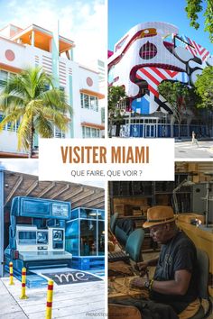 a collage of different pictures with the words visiter miami in front of them