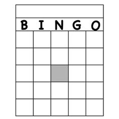 the word bingo is written in black and white on a square with an orange dot