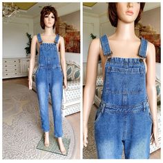 Denim jumpsuit jean jumpsuit Denim Overall vintage womens overall pants jean overalls Retro overalls Bib Overall S grunge overalls Bib Dungarees 95% cotton 5% polyester height of the woman in the photo - 180 cm Please refer to photos for details of condition.  Condition: very good vintage Measurements: Inseam : 75 cm/29.5" Rize  48 cm/18.9" Length: 138 cm  /54" Hips- 98 cm/ 38.6" Waist 72 cm/ 28.3"  Size: UK-8  EUR-36  US-4 S note The color on the pictures may vary due to monitor settings and li Denim Bib Front Jumpsuits And Rompers With Pockets, Denim Overalls With Pockets, Medium Wash Denim Overalls With Suspenders, Medium Wash Denim Bib Front Jumpsuits And Rompers, Medium Wash Denim Jumpsuits And Rompers With Bib Front, Denim Bib Front Jumpsuits And Rompers In Medium Wash, Denim Overalls With Suspenders, Denim Blue Jeans Overalls With Suspenders, Utility Style Washed Denim Jumpsuit