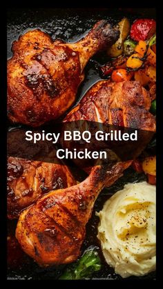 the cover of spicy bbq grilled chicken