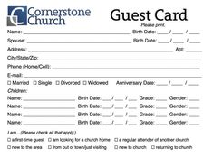 Free Church Guest Card Template - Churchmag with regard to Church Visitor Card Template Word