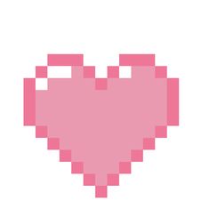 a pink heart pixeled in on a white background