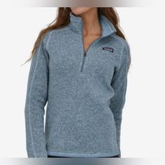 Patagonia Better Sweater *1/4-Zip Fleece. Brand New Condition. No Store Tags. Made From Warm Soft Recycled Polyester Knit Fleece. Quarter-Zip With Stand-Up Collar. Zipper Chest Pocket. Soft Shape Holding Trim At Cuffs And Hemline. Flat-Seam Construction. See Photos For Approximate Measurements. No Stains, Snags Or Piling. Smoke Free-Pet Free Home. Unisex. Heathered Steam Blue. Super Nice! Size M Blue 1/4 Zip Sweater, Patagonia Quarter Zip Fleece, Patagonia Better Sweater, Flat Seam, Better Sweater, Patagonia Jackets, Cool Sweaters, Patagonia Womens, 1/4 Zip