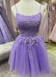 Purple Tulle with Lace Short Straps Homecoming Dress, Purple Short Pro – BeautyDressy Light Purple Homecoming Dress, Purple Short Prom Dress, Purple Hoco Dresses Short, Dress Purple Short, Homecoming Dress Purple, Brown Prom Dresses, Champagne Homecoming Dresses, Yellow Homecoming Dresses, Orange Prom Dresses