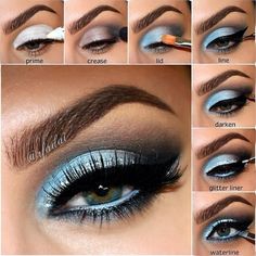 Sky Blue Makeup, Makeup Cantik, Make Up Designs, Makijaż Smokey Eye, Blue Eyeshadow, Eye Makeup Tips, Blue Makeup, Makeup For Green Eyes, Blue Eye Makeup