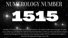 an advertisement for the numerology number is shown in white on a black background