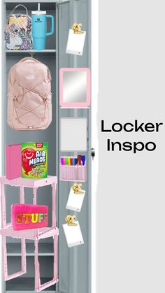 Locker Inspo!🏫#locker#school#backtoschool Teenager Outfits, Essential Bag, Party Packs, Lockers