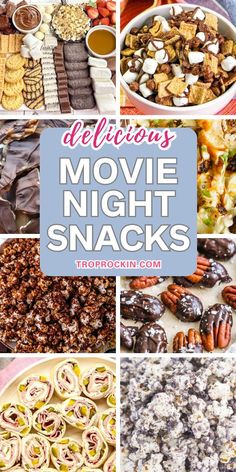 movie night snacks Movie Dessert Ideas, Easy Movie Snacks At Home, Best Movie Snacks, Movie Snacks At Home, Movie Night Appetizers, Movie Backyard, Upgrade Movie, Munchie Snacks, Family Movie Night Snacks