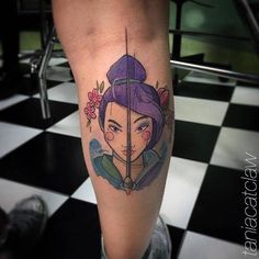 Sketch work Fa Mulan portrait tattoo on the right calf. Small Rib Tattoos, Simple Tattoos For Guys, Disney Mulan, Small Tattoos With Meaning