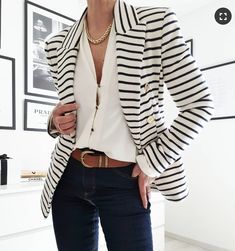 Striped Blazer Outfit, Checked Shirt Dress, Blazer Outfit, Printed Blazer, Long Sleeve Blazers, Blazer Outfits, Blazer Fashion