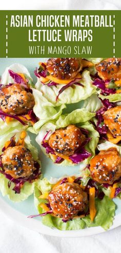 Mango Slaw, Chicken Meatball, Butter Lettuce, Asian Chicken, Chicken Meatballs, Pantry Staples