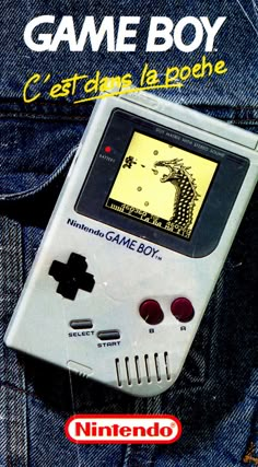 an old nintendo game boy in jeans pocket