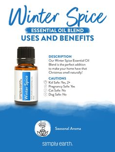 "Winter is the perfect time to curl up in a blanket and enjoy a hot cup of cocoa, but what if you want something more? 🥰 Our favorite way to get a little spice in our life is with essential oils, so we created the Winter Spice Essential Oil Blend made of Balsam Fir, Fir Needle, and Tangerine Essential Oils. This blend is the perfect way to add an aromatic touch of holiday cheer into your home. ❄️☃️" Fir Needle Essential Oil, Natural Cleaning Products Diy, Essential Oil Companies