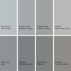 the shades of gray are shown in this color scheme for interior paint colors and their names