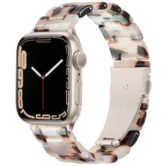 PRICES MAY VARY. [Lightweight and Comfortable] Extreme lightness makes this resin Waterproof tortoise apple watch bands very comfortable to wear. Combined with premium tortoise shell resin, it offers a new bracelet look to your Apple watch. [Stylish Design] This resin tortoise apple watch band is really stylish, cool, fashion and extraordinary color contrast design, pleasing to the eye, making this lightweight tortoise apple watch band the perfect apple watch accessory for any occasion. [Wide Ap Apple Watch Style Women, Watch Bands Women, Apple Watch Armband, Apple Watch Bands Women, Rose Gold Apple Watch, Apple Watch Bands Sports, Light Fashion, Apple Watch Bracelets, Contrast Design